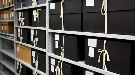 Close up of archives and storage in a closet